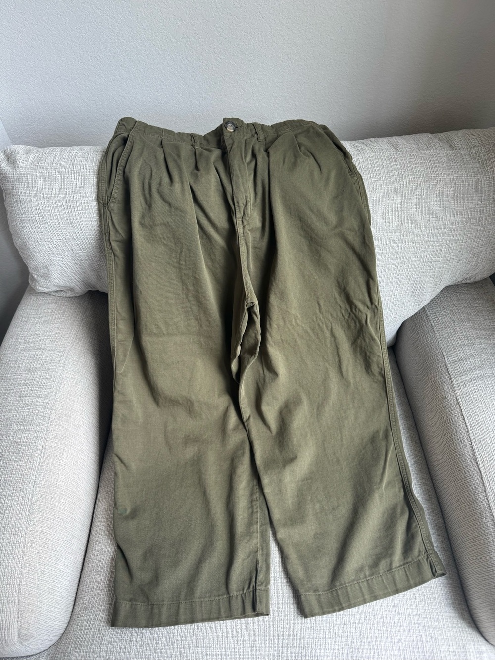 Free People Olive wide leg pants